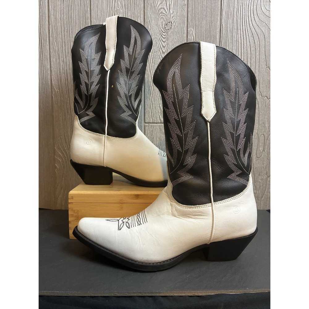 Dingo Hold Yer Horses Mens 9 M Vintage 90s Western Cowboy Boots Black White 912